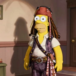A still of Homer Simpson as Jack Sparrow