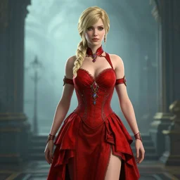 elizabeth from bioshock infinite in red dress