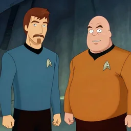 mike stoklasa and balding fat rich evans from redlettermedia in star trek the animated series