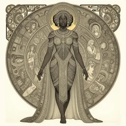 black african princess, rutkowski, symmetric, intricate, highly detailed, concept art, sharp focus, illustration, rutkowski, mucha, aleksi briclot, giger