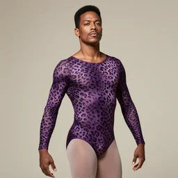elegant portrait of Rick James wearing a purple leopard print leotard, masterpiece by Eugene de Blaas