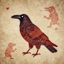 raven - shaman, prehistoric art