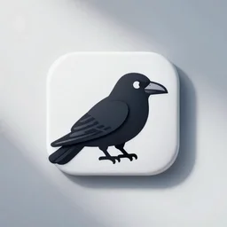 Raven icon, trending on dribbble.com mascot