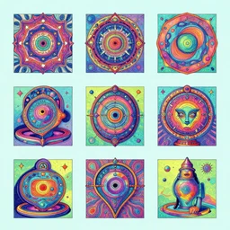 8 0's psychedelic illustrations