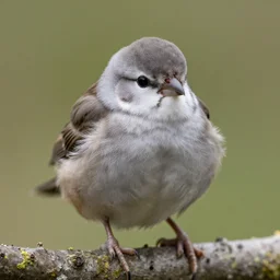 a small fluffy round bird.