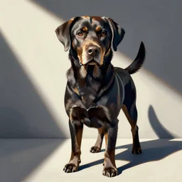 a drawing of a labrador dog, de stijl, sharp focus