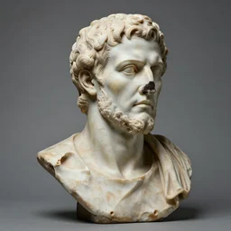 julius cesar's bust made of flesh, bone, and skin