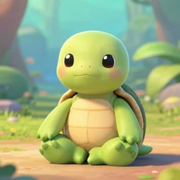 a cute Pixar turtle meditating