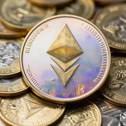 rainbow ethereum as Chinese coins, 8k, realistic