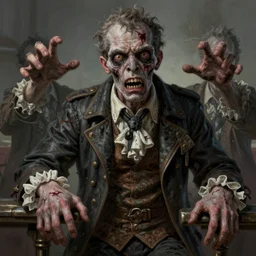 zombie president, wide angle, intense detail, muted colors highly detailed, ultra realistic digital painting, rococo, japonisme, artstation, concept art, pop, smooth, sharp focus, illustration, art by mark ryden 3 d 8 k ultra detailed