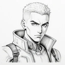 jerma, portrait, cyberpunk 2 0 2 0 manual, by steampoweredmikej, inktober, ink drawing, black and white, coloring pages, manga, highly detailed