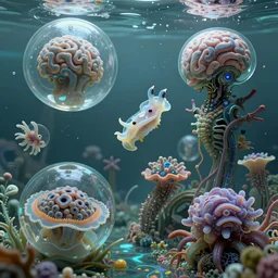 vortices micro water, phantastica, nudibranch, artificia, fluida, the omni, aliena, unspaceship, gekko soles gelatin brains, retro futurism octane render, chaos, fluox symbiosi crusta, gekkolings, by peter mohrbacher, mollis, lush layered biomechanical fauna, gelatinosis glass