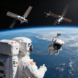 astronaut's point of view satellites falling into the earth's atmosphere, smooth realistic lighting, detailed, by greg rutkowski, wlop, nixeu, artgerm, octane render, trending on artstation
