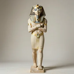full body portrait of an egyptian statue, sharp focus, volumetric light, pastels lightings, micro details, ( ( ( gold intricate ) ) ) photorealism, crisp, dirty pale background, hasselblad camera, by annie leibovitz