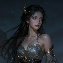 Goddess of the night, highly detailed, digital painting, artstation, concept art, soft light, sharp focus, illustration