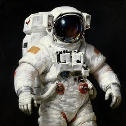 anatomy of an astronaut. pulp sci - fi art for omni magazine. high contrast. baroque period, oil on canvas. renaissance masterpiece. trending on artstation. retrofuturism.