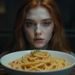 cinematic shot a bowl of spaghetti, hyper realistic, mood lighting, fantasy, detailed face, highly detailed, super realistic, perfect lighting