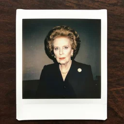 polaroid photo of zombie margareth thatcher the final boss of capitalism