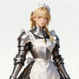 Portrait of Female Paladin, french maid!, high fantasy, artstation