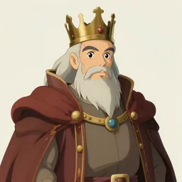 portrait of a medieval old king, artstation, cartoon, highly detailed digital painting, clean outstanding art by ghibli!, makoto shinkai!, bluth!, fujita goro!, giraud!, ghailan! 8 k