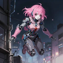 by kyoto animation, very creepy clown ghost in the shell girl robot pink hair jump from a building, tears from the eyes, wearing cyberpunk intricate streetwear, beautiful, detailed portrait, intricate complexity, ilya kuvshinov, cell shaded, 4 k, concept art, by wlop, ilya kuvshinov, greg rutkowski, sharp focus, cinematic lighting