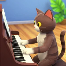 a cat playing piano, the sims 4
