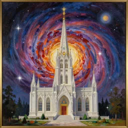 temple of the cosmic chromosphere, masterpiece painted by maxfield parrish, hopper and jc leyendecker