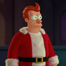 still image santa from futurama in the dark knight, cinematic, anamorphic, 8 0 mm f / 2. 8 l, 3 5 mm film, movie