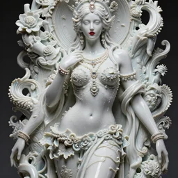 high intricate porcelain baroque stunning shaman woman sensual, 8 k, wet skin very white and red lips, hyperrealistic, hyperdetailed, pastel, maria panfilova, andrea savchenko, mike kime, ludovic plouffe, qi sheng luo, oliver cook, trending on artstation