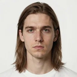 portrait of a man, long face, brown hair, very short hair, no glasses, detailed, hyperrealistic, realistic, symmetrical, by anato finnstark, by alena aenami, by john harris, by ross tran, by wlop, by andreas rocha