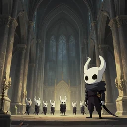 side view inside a hollow knight medieval church, studio ghibli, pixar and disney animation, sharp, rendered in unreal engine 5, highly detailed, digital painting, artstation, concept art, smooth, sharp focus, illustration, wide angle, artbook, wallpaper, splash art, hollow knight, promo art, dramatic lighting, art by artgerm and greg rutkowski and bo chen and jin xiaodi