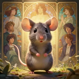 highly detailed portrait of a cute little mouse, stephen bliss, unreal engine, fantasy art by greg rutkowski, loish, rhads, ferdinand knab, makoto shinkai and lois van baarle, ilya kuvshinov, rossdraws, tom bagshaw, alphonse mucha, global illumination, radiant light, detailed and intricate environment
