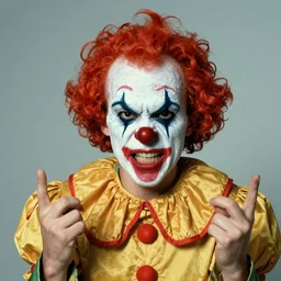 picture of an angry clown by Cindy Sherman,