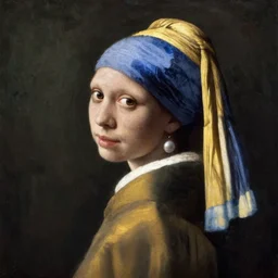 darth vader looking over his shoulder, portrait in the style of girl with a pearl earring by johannes vermeer, high quality oil painting, highly detailed