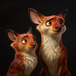 a portrait of humanization of gloria and melman from madagascar, grim - lighting, high - contrast, intricate, elegant, highly detailed, digital painting, artstation, concept art, smooth, sharp focus, illustration