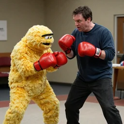 michael scott boxing with mr blobby