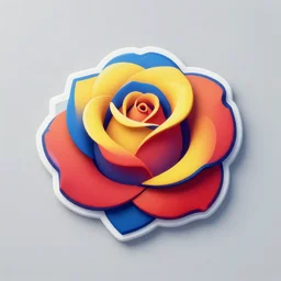 logo of rose, blue, yellow, red, highly detailed, 4k, sharp focus, gradient, artstation, cgsociety, octane render,