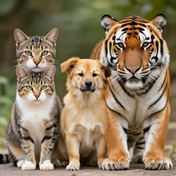 A mix between a cat, a dog, and a tiger