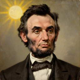 facial portrait of abraham lincoln, sweating underneath the sun in gettysburgh, oil on canvas by william sidney mount - 1 8 3 3, trending on artstation