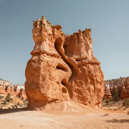 rock formation in the middle of a desert, an abstract sculpture by gaudi, featured on pinterest, land art, bryce 3 d, dynamic composition
