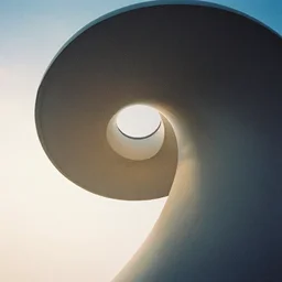 spiral temple, film photo, soft lighting album cover, nostalgia, gradient