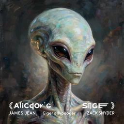 Alien portrait by James Jean, Giger and Zack Snyder