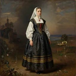 a painting of traditional portuguese dress