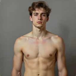 a beautiful painting of a  barechested man, trending on artstation