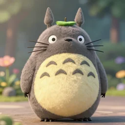 Totoro A soft toy, Bokeh, close-up, 3D render, blender