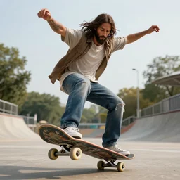jesus as a skater, cgsociety, 8 k, hyperdetalied,