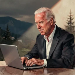 caricature drawing of Hunter Biden looking for his laptop computer