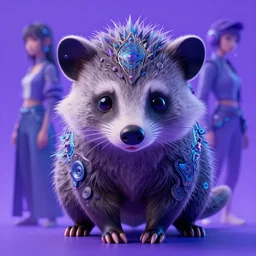 a beautiful portrait of a cute cyberpunk opossum aaaaaaaaaa by sandra chevrier and greg rutkowski and wlop, purple blue color scheme, high key lighting, volumetric light, digital art, highly detailed, fine detail, intricate, ornate, complex, octane render, unreal engine, photorealistic