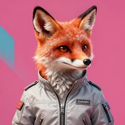 hyperdetailed anthropomorphic fox wearing a pale gray flight jacket, unreal engine, digital painting, vivid colors, vibrant colors, sharp focus illustration, artstation hq. intricate, elegant, medium shot, art by artgerm and greg rutkowski and magali villeneuve