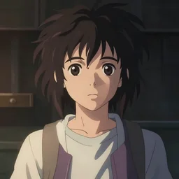 portrait of Eleven from Stranger things by Makoto Shinkai and Yoshitaka Amano , character,anime,scene!! , Messy , dark